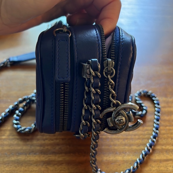 Authentic Chanel Coco Boy Camera Bag Mini Blue - Picture 3 of 10